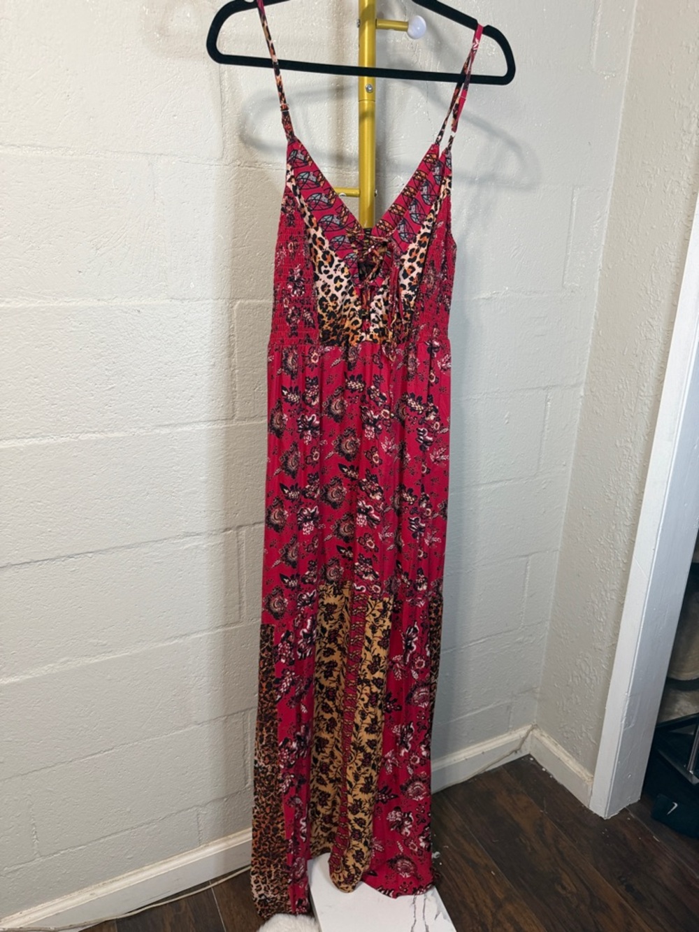 Angie Red Mixed Print Spaghetti Strap Maxi Dress - Picture 7 of 8